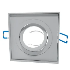 PORTAFARETTO QUADRATO ORIENTABILE INCASSO ESTERNO 85MM LUCE LAMPADE LED GU10 GU5.3
