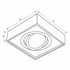 PORTAFARETTO QUADRATO ORIENTABILE INCASSO ESTERNO 85MM LUCE LAMPADE LED GU10 GU5.3