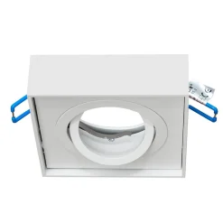 PORTAFARETTO QUADRATO ORIENTABILE INCASSO ESTERNO 85MM LUCE LAMPADE LED GU10 GU5.3