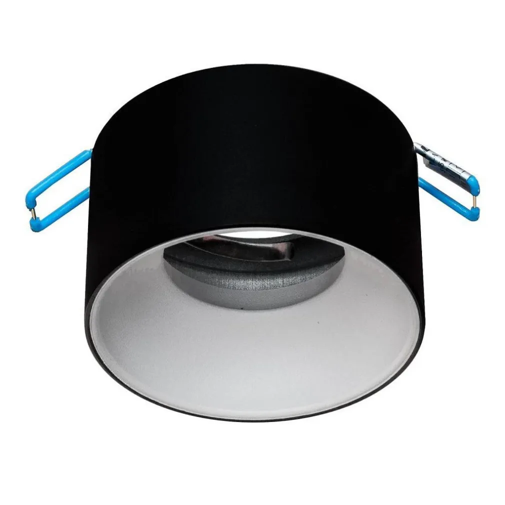 PORTAFARETTO TONDO NERO BIANCO INCASSO 70MM LUCE SOFFITTO LAMPADE LED GU10 GU5.3