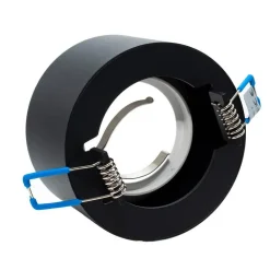 PORTAFARETTO TONDO NERO BIANCO INCASSO 70MM LUCE SOFFITTO LAMPADE LED GU10 GU5.3