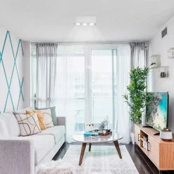 PORTAFARETTO TRIPLO ORIENTABILE DA SOFFITTO BIANCO PER FARETTO GU10 GU5.3 P34-B3