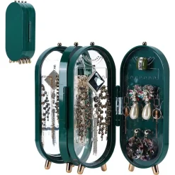 PORTAGIOIE CON SPECCHIO PIEGHEVOLE SUPPORTO GIOIELLI DA APPENDERE PER ORECCHINI COLLANE