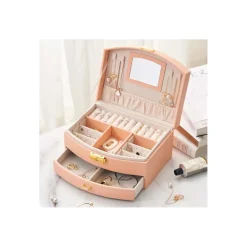 Portagioie da viaggio da donna in pelle per anelli orecchini e gioielli