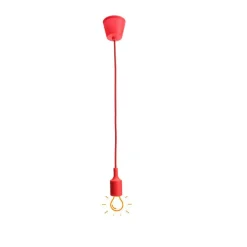PORTALAMPADA A SOSPENSIONE PENDENTE LAMPADARIO SOFFITTO E27 ROSSO DT-J01 1 METRO