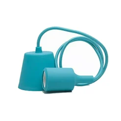 PORTALAMPADA A SOSPENSIONE PENDENTE LAMPADARIO SOFFITTO E27 CELESTE DT-J01 1 MT
