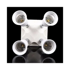 PORTALAMPADA ADATTATORE E27 4 IN 1 PER LAMPADE LAMPADINE ATTACCHI ORIENTABILI