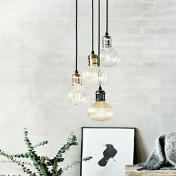 PORTALAMPADA LAMPADARIO SOSPENSIONE SOFFITTO PENDENTE E27 VINTAGE 2 MT CROMATO