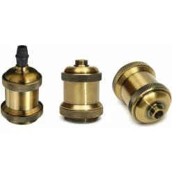 PORTALAMPADA VINTAGE STILE RETRO' SOSPENSIONE PENDENTE E27 BRONZO OTTONE E27-02