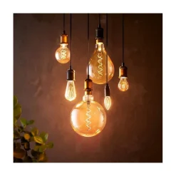 PORTALAMPADA VINTAGE STILE RETRO' SOSPENSIONE PENDENTE E27 BRONZO OTTONE E27-02