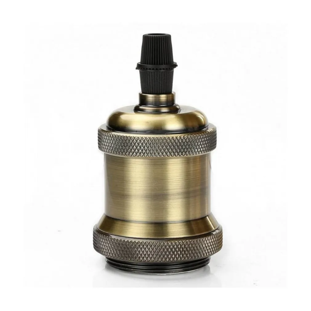 PORTALAMPADA VINTAGE STILE RETRO' SOSPENSIONE PENDENTE E27 BRONZO OTTONE E27-02