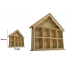PORTAOGGETTI LEGNO NATURALE DECOUPAGE FORMA CASA CON 8 SCOMPARTI 53392A LY-F10