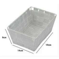 PORTAOGGETTI ORGANIZER BAGNO CAMERA CUCINA TESSUTO GRIGIO CHIARO 19X14X9CM 79006