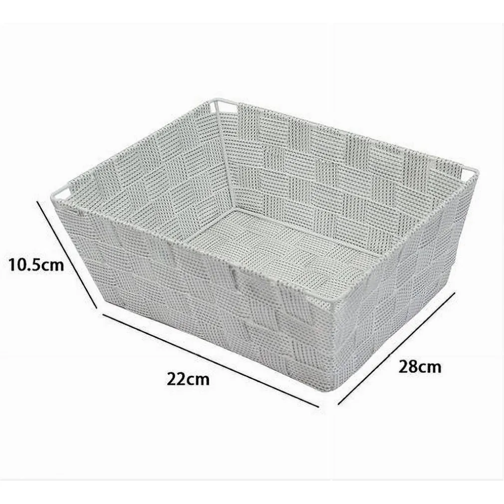 PORTAOGGETTI ORGANIZER BAGNO CAMERA CUCINA TESSUTO GRIGIO CHIARO 28X22X10.5CM 79018