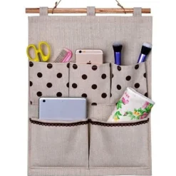 PORTAOGGETTI ORGANIZER DA APPENDERE PARETE 5 TASCHE IN TESSUTO BAGNO CAMERA