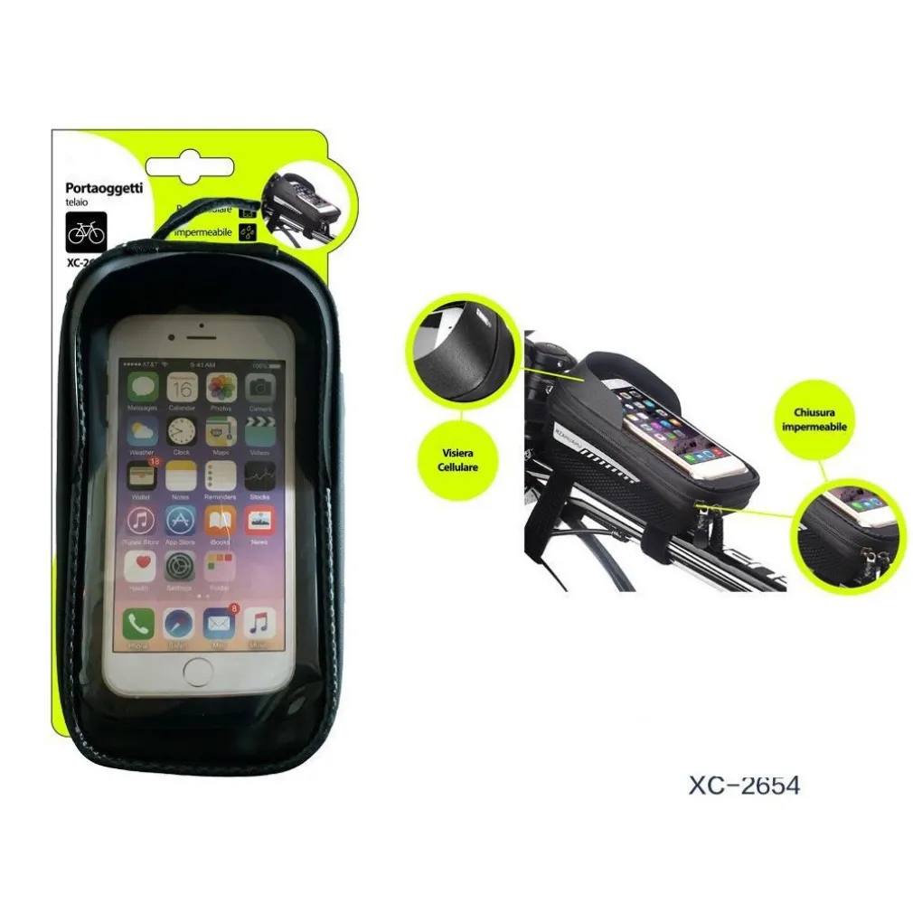 PORTAOGGETTI PORTA CELLULARE TOUCH SCREEN CON VISIERA ATTACCO UNIVERSALE XC-2654