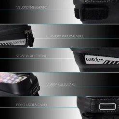 PORTAOGGETTI PORTA CELLULARE TOUCH SCREEN CON VISIERA ATTACCO UNIVERSALE XC-2654