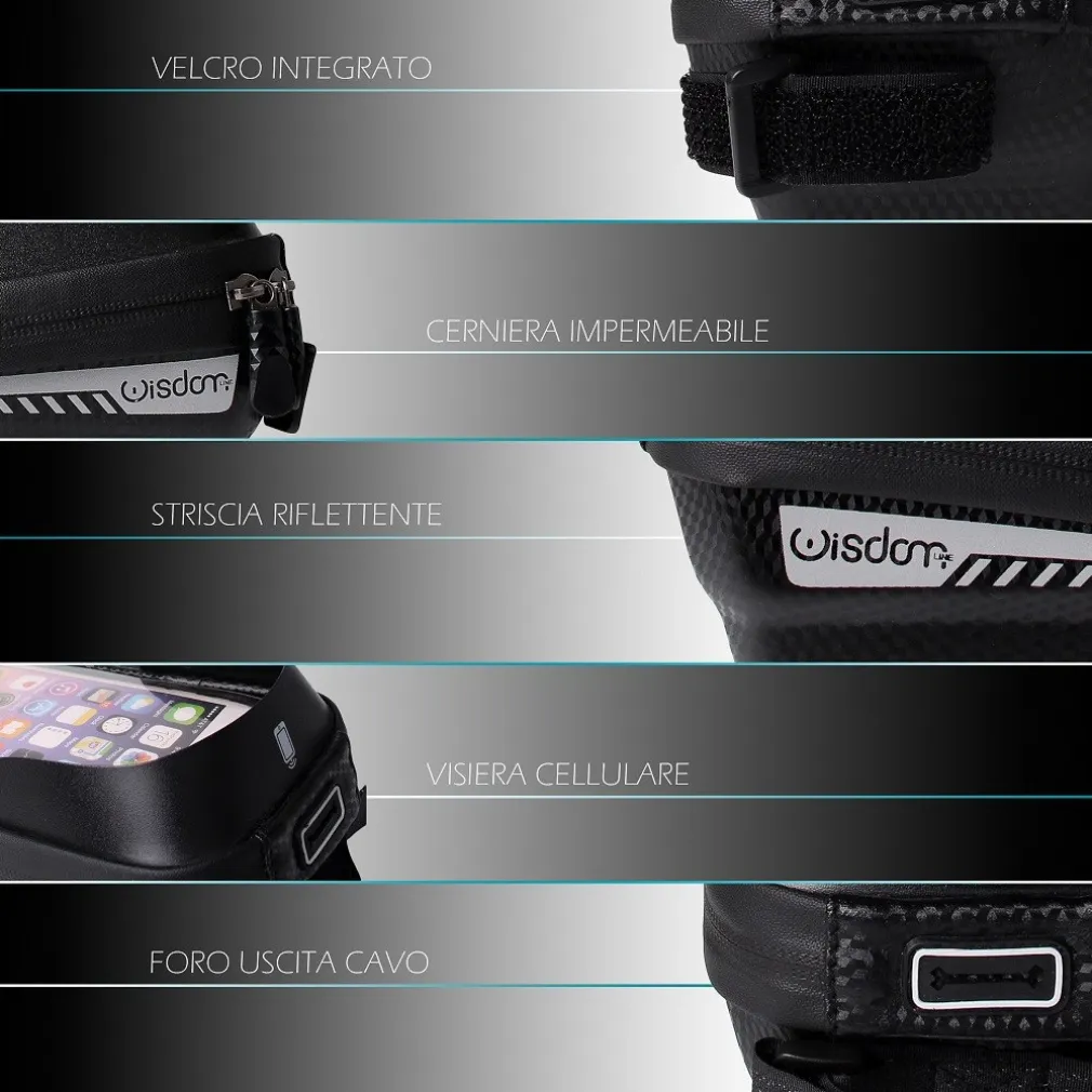 PORTAOGGETTI PORTA CELLULARE TOUCH SCREEN CON VISIERA ATTACCO UNIVERSALE XC-2654