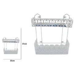 PORTAOGGETTI SAPONE BAGNOSCHIUMA 2 PIANI RIPIANI APPOGGIO BAGNO DA PARETE 52525