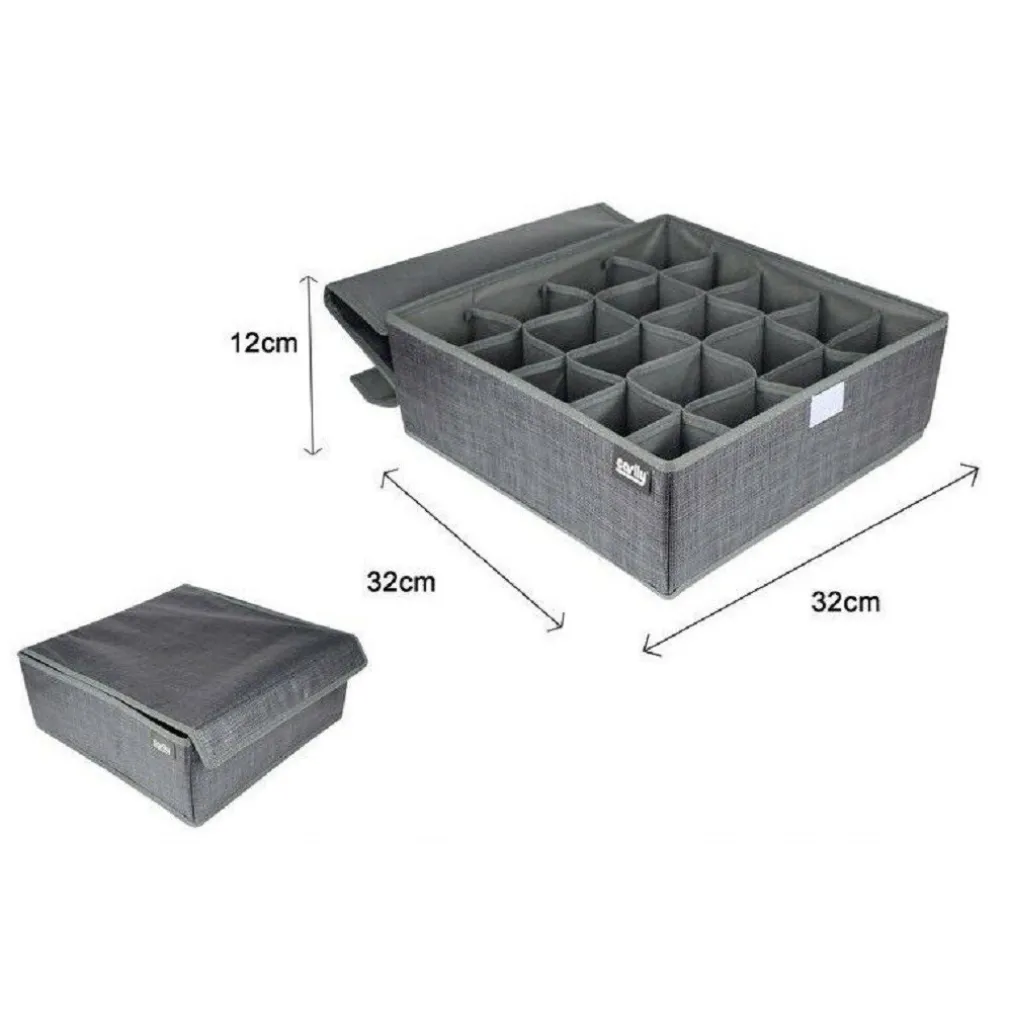 PORTAOGGETTI TESSUTO ORGANIZER CONTENITORE BIANCHERIA 20 POSTI 32X32X12 CM 69720