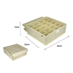 PORTAOGGETTI TESSUTO ORGANIZER CONTENITORE BIANCHERIA 20 POSTI 32X32X12 CM 69720