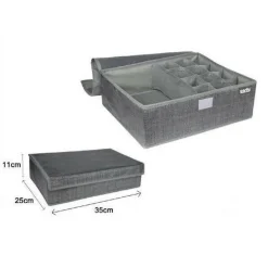 PORTAOGGETTI TESSUTO ORGANIZER CONTENITORE BIANCHERIA 13 POSTI 35X25X11CM 69721