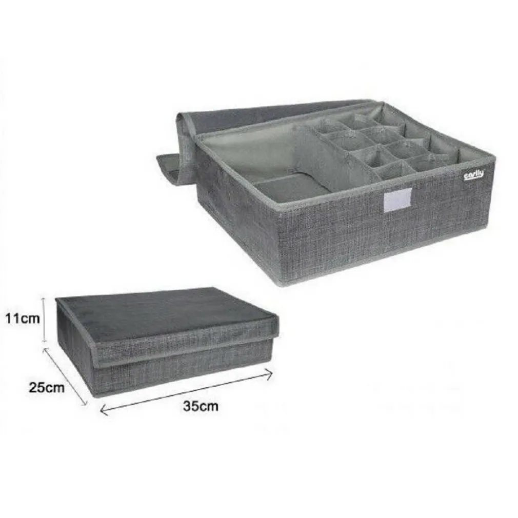 PORTAOGGETTI TESSUTO ORGANIZER CONTENITORE BIANCHERIA 13 POSTI 35X25X11CM 69721