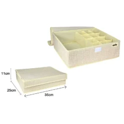 PORTAOGGETTI TESSUTO ORGANIZER CONTENITORE BIANCHERIA 13 POSTI 35X25X11CM 69721