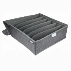 PORTAOGGETTI TESSUTO ORGANIZER CONTENITORE BIANCHERIA 6 POSTI 32X32X12 CM 69716