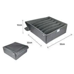 PORTAOGGETTI TESSUTO ORGANIZER CONTENITORE BIANCHERIA 6 POSTI 32X32X12 CM 69716