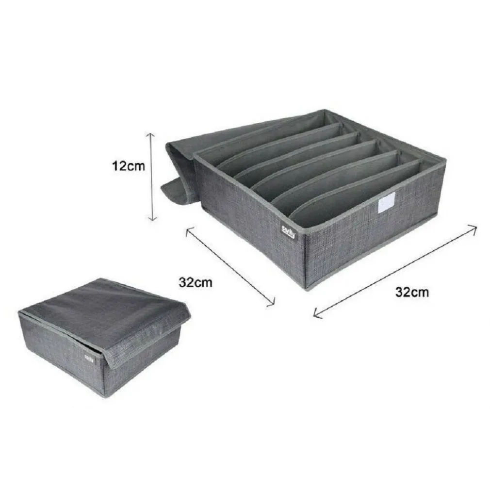 PORTAOGGETTI TESSUTO ORGANIZER CONTENITORE BIANCHERIA 6 POSTI 32X32X12 CM 69716