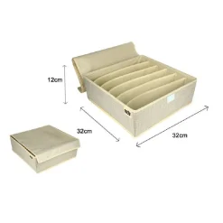 PORTAOGGETTI TESSUTO ORGANIZER CONTENITORE BIANCHERIA 6 POSTI 32X32X12 CM 69716