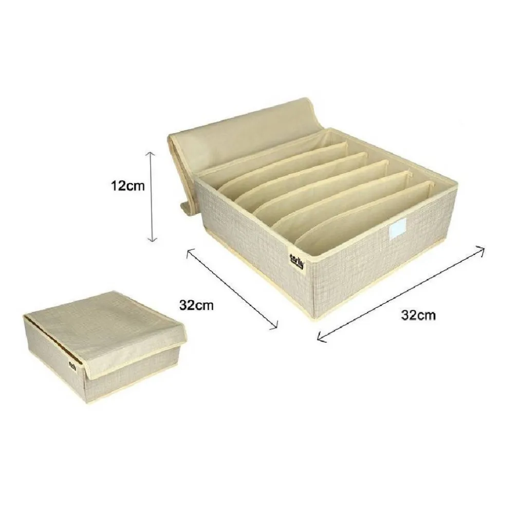 PORTAOGGETTI TESSUTO ORGANIZER CONTENITORE BIANCHERIA 6 POSTI 32X32X12 CM 69716