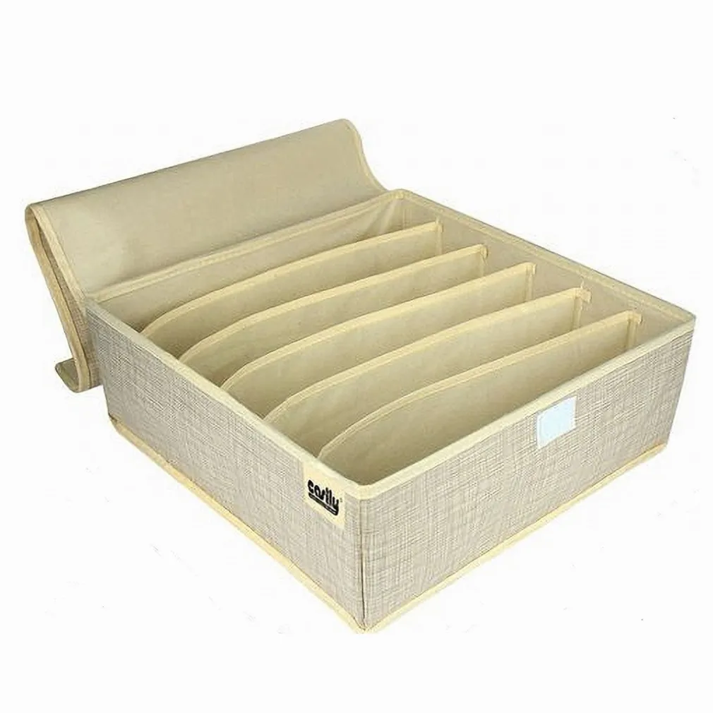 PORTAOGGETTI TESSUTO ORGANIZER CONTENITORE BIANCHERIA 6 POSTI 32X32X12 CM 69716