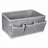 PORTAOGGETTI TESSUTO ORGANIZER CONTENITORE BOX SCATOLA 3 TASCHE 25X15X12cm 79419