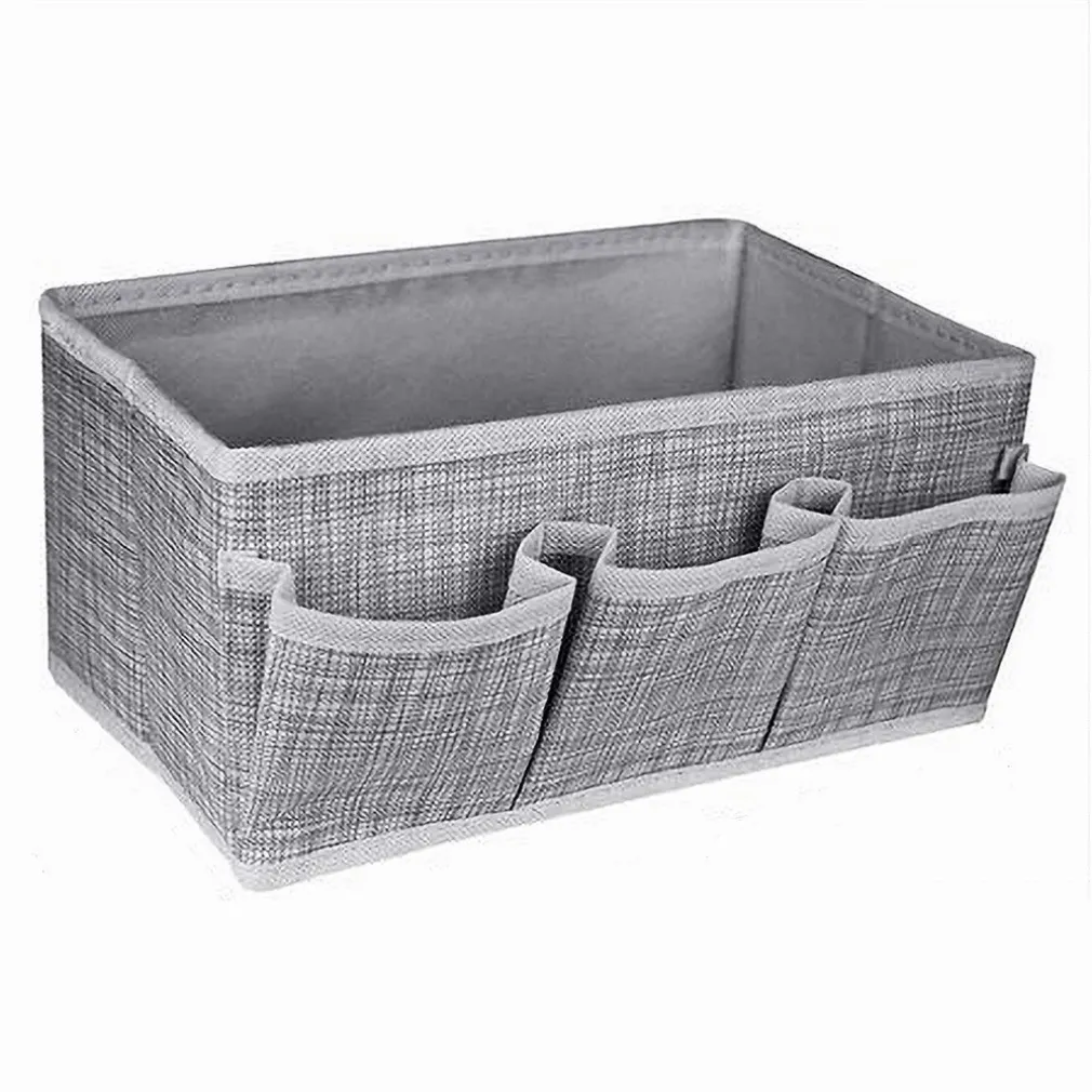 PORTAOGGETTI TESSUTO ORGANIZER CONTENITORE BOX SCATOLA 3 TASCHE 25X15X12cm 79419