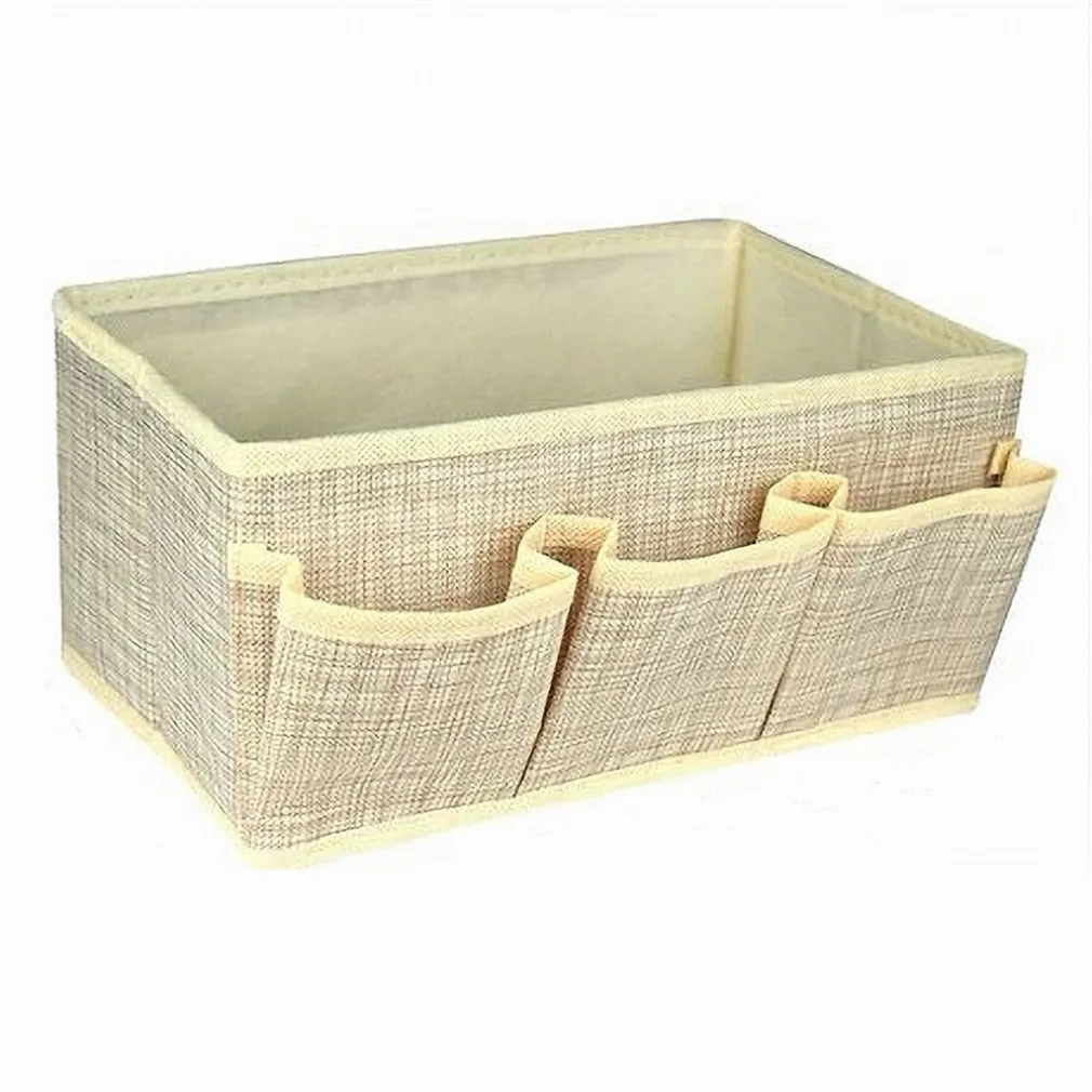 PORTAOGGETTI TESSUTO ORGANIZER CONTENITORE BOX SCATOLA 3 TASCHE 25X15X12cm 79419