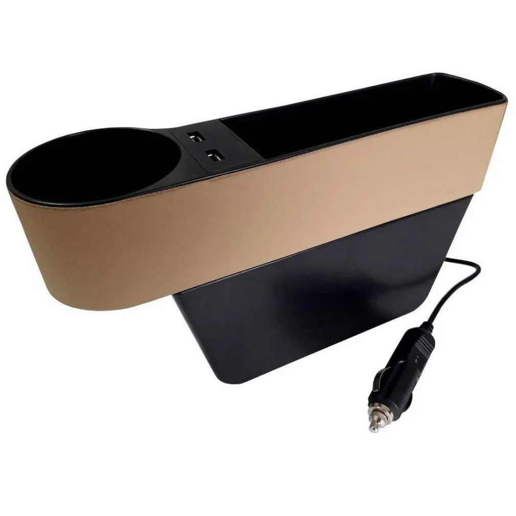 PORTAOGGETTI UNIVERSALE PER SEDILE AUTO PORTA BICCHIERE ORGANIZER 2 PORTE USB