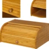 PORTAPANE IN LEGNO DI BAMBU' CUCINA CASSETTO PORTA PANE CON APERTURA SERRANDINA