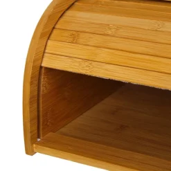 PORTAPANE IN LEGNO DI BAMBU' CUCINA CASSETTO PORTA PANE CON APERTURA SERRANDINA