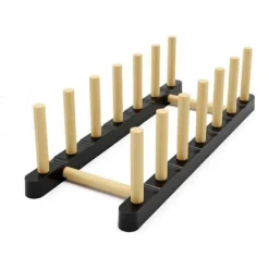 PORTAPIATTI IN LEGNO 11X28X9CM ORGANIZZATORE SUPPORTO PORTA PIATTO CUCINA 838293