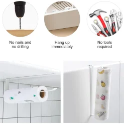 PORTAROTOLO 27CM SOTTOPENSILE SENZA FORARE PER CUCINA BAGNO PORTA ASCIUGAMANO