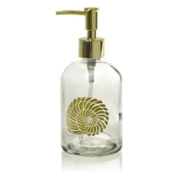 PORTASAPONE LIQUIDO DOSATORE ORO 450ML 8X18CM VETRO VARI DECORI ASSORTITI 775673