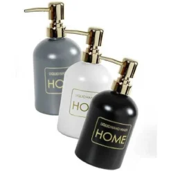 PORTASAPONE LIQUIDO DOSATORE DISPENSER 450ML ORO IN VETRO VARI COLORI ASS 811586