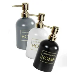 PORTASAPONE LIQUIDO DOSATORE DISPENSER 450ML ORO IN VETRO VARI COLORI ASS 811586