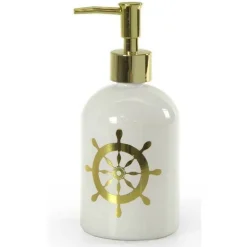 PORTASAPONE LIQUIDO DOSATORE ORO 450ML 8X18CM VETRO VARI DECORI ASSORTITI 775659