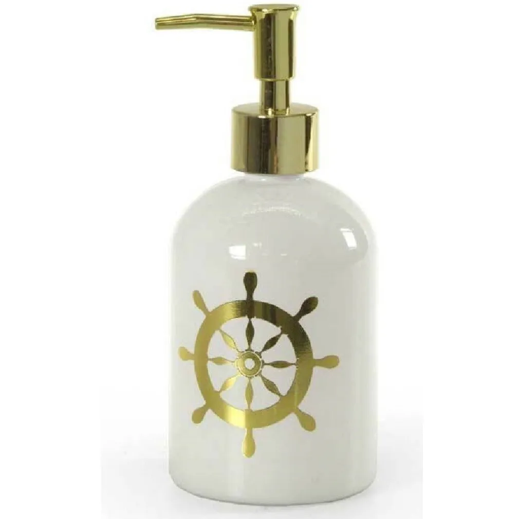 PORTASAPONE LIQUIDO DOSATORE ORO 450ML 8X18CM VETRO VARI DECORI ASSORTITI 775659