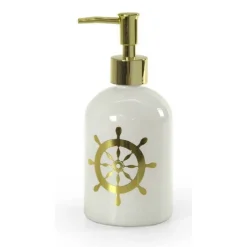 PORTASAPONE LIQUIDO DOSATORE ORO 450ML 8X18CM VETRO VARI DECORI ASSORTITI 775659