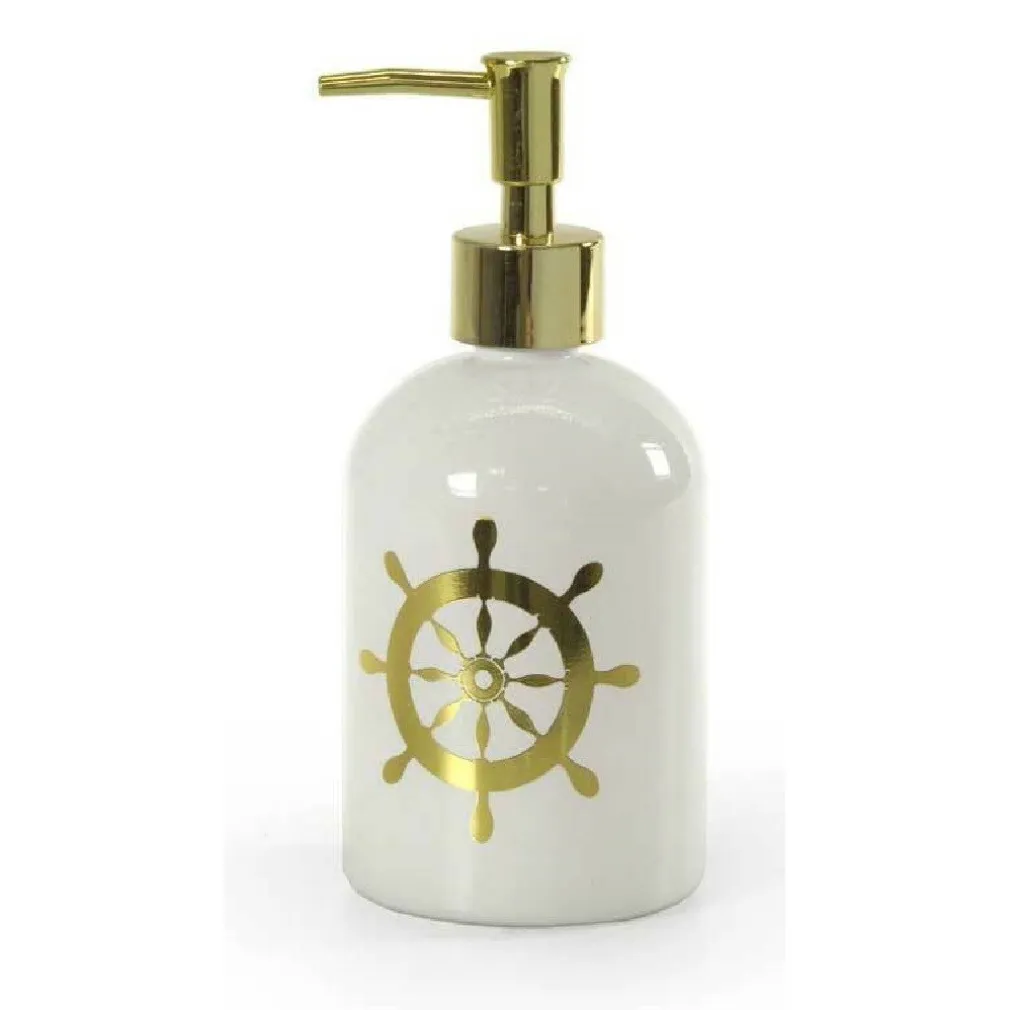 PORTASAPONE LIQUIDO DOSATORE ORO 450ML 8X18CM VETRO VARI DECORI ASSORTITI 775659