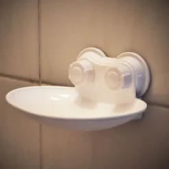 PORTASAPONE PORTASAPONETTA ACCESSORIO BAGNO ATTACCO A VENTOSA BIANCO